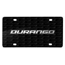 Dodge Durango 3D Logo on Logo Pattern Black Aluminum License Plate picture
