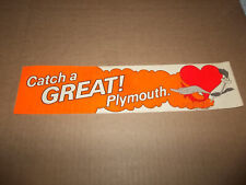 vintage original plymouth road runner bumper sticker decal hot rod racing nos picture