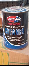 Vintage Amsoil ENGINE/ CRANKCASE CLEANER One QT. Metal Motor Oil Can - FULL NOS picture
