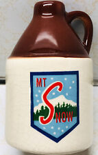 MOUNT MT SNOW Vintage Skiing Resort Souvenir Stone Ware Mini Whiskey ￼Jug 1950’s picture