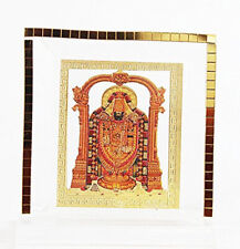 Indian traditional Gold Plated Tirupati Balaji Car Dashboard 4x3 Inches picture