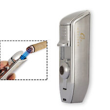 Galiner Metal Travel Portable 3 Jet Flame Torch Cigar Lighter Punch Refillable picture