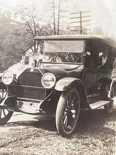 c1915 Classic Studebaker  w/ People Inside 48 Star US Flag ANTIQUE Photograph picture