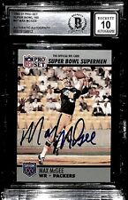 1990-91 Pro Set Super Bowl 160 #47 Max McGee PACKERS Signed Card BECKETT Auto 10 picture