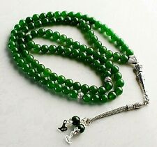 REAL Green Jade Stone Islamic Prayer 99 beads, Tasbih, Misbaha, Tasbeeh, 8mm picture