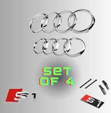 Audi S1 Chrome set of 4 Front Rear Rings Badge Grille Boot Lid Trunk Emblem picture