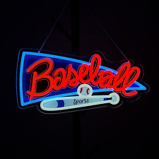 17X9 Inch Baseball Neon Signs Art Wall Lights for Beer Bar Club Bedroom Hotel Pu picture