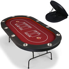 VILOBOS 10 Players Poker Table Folding Casino Texas Holdem Blackjack Party Game picture