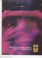 1967 - 1970 CORVETTE ORIGINAL GM AD - PENNZOIL WHEN YOUR CAR IS WORTH CARING FOR picture