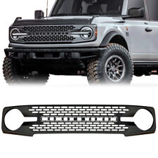 Front Bumper Grille Hood Grill For 2021 2022 Ford Bronco Matte Black ABS picture
