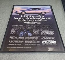 Hyundai Sonata 1989 Print Ad Framed 8.5x11 Wall Art  picture