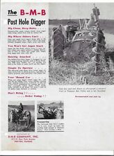 Original BMB B-M-B Post Hole Posthole Single Page Digger Sales Flyer Brochure picture