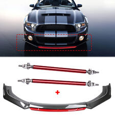 Carbon Front Bumper Lip Spoiler + Strut Rods For Ford Mustang GT Shelby GT500 picture