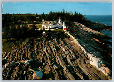 Bristol, Maine - Permaquid Point Lighthouse - Vintage Postcard 4x6 - chrome picture