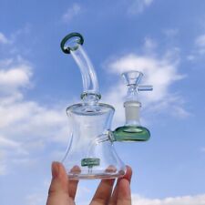 15cm Heavy Glass Hand Pipes Smoking Bong Water Pipe Hookah W/ 14mm Bowl Green picture