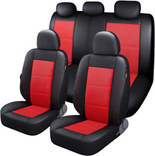 Leather and Mesh Car Seat Cover Full Set in 9Pcs Universal Fit for Cars Trucks V picture