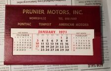 Prunier Motors Morrisville VT 1971 Calendar PONTIAC TEMPEST AMERICAN MOTORS picture