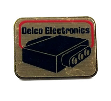VTG Delco Electric Black Gold Tone Enamel Lapel Pin Advertise picture