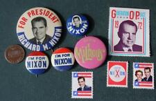 1960-68-72 Richard Nixon for President 9 pin & stamp set VINTAGE GOP collection- picture
