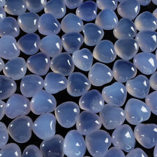 10PCS Heart Natural Crystal Blue Chalcedony Carved Reiki Healing DIY Craft 5PCS picture