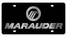 Stealth Black Premium Carbon Steel License Plate with 3D Mercury Marauder Emblem picture