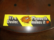 vintage original 1970's plymouth duster bumper sticker nos its a duster picture