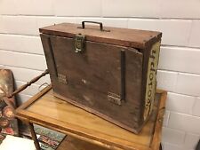 PRIMITIVE ANTIQUE VTG TOOLBOX MADE OUT OF FRUIT CRATE LEOSOPH 21 1/4 X 15 X 7”   picture