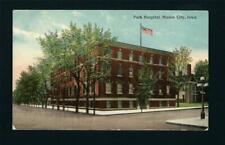 Mason City Iowa IA 1913 Original Corner Park Hospital Building, Old Street Light picture