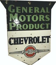 PORCELAIN CHEVROLET ENAMEL SIGN 24x19.5 INCHES DOUBLE SIDED picture