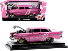 1957 Chevrolet 150 Sedan Medium Pink Pearl with Black Hood and Graphics Limited picture