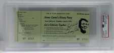 Jimmy Carter Signed 1976 Presidential Election Victory Party Ticket Stub PSA DNA picture