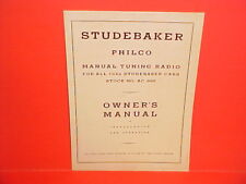 1941 1942 STUDEBAKER CARS PRESIDENT RADIO OWNERS MANUAL PHILCO S-1924 (AC-996) picture