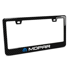 Mopar Black Real 3K Carbon Fiber Finish ABS Plastic License Plate Frame picture