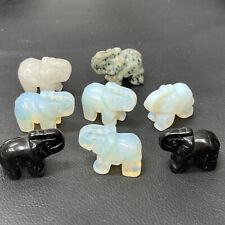 8pcs Natural mix Quartz Carved Elephant Crystal Energy Gemston picture