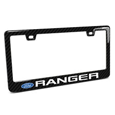 Ford Ranger Black Real 3K Carbon Fiber Finish ABS Plastic License Plate Frame picture