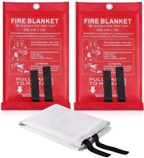 2Pcs 39*39IN Emergency Fire Blanket Quick Release In Case For Home Office Car US picture