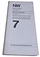 OCTOBER 1979 NORFOLK & WESTERN N&W MUNCIE DIVISION EMPLOYEE TIMETABLE #7 picture