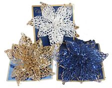 Set of 2 x 7 Inch Clip On Big Christmas, Hannukah or Wedding Decoration Glittere picture