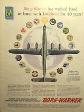 Borg-Warner Supplier For Lockheed Super Constellation Vintage Print Ad 1954 picture