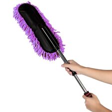 Purple Car Cleaning Brush Window Duster Stainless Steel Retractable Handle Dusti picture