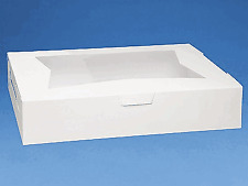 10Pcs White Bakery Boxes with Window Cake Cardboard Dessert Box Window 19x14x4in picture