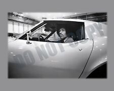 Jimi Hendrix Sitting In 1969 Chevrolet Corvette 8x10 Photo picture