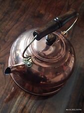 Antique Polished Paul Revere Cooper and wood handle Teapot/Kettle Restored.  picture