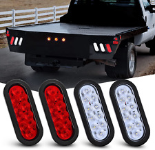 4PCS 6″ Oval LED Trailer Tail Lights 4PCS 10 LED W/Flush Mount Grommets picture