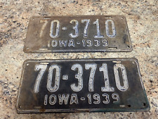 2x Vintage License Plate Iowa 1933 Chevy Ford Truck 70-3710  (11D) picture