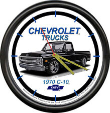 Licensed 1970 C-10 Black Chevrolet Pickup Truck General Motors Sign Wall Clock picture