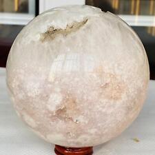 2220g Natural Cherry Blossom Agate Sphere Quartz Crystal Ball Healing picture