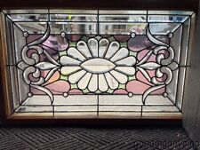 Wow Beautiful Victorian Style Stained Leaded Glass Window w/ Bevels & Jewels  picture