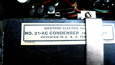 Vintage Western Electric No. 21-AC Condenser USA Non-Tested For Parts 8.5