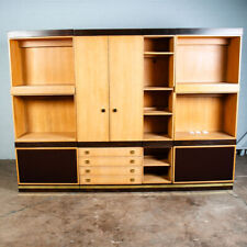 Mid Century Modern Wall Unit Modular Cabinet Oak Brass Adjustable Electric Gold picture